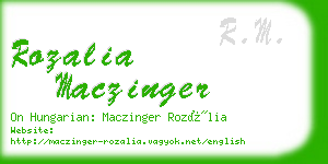 rozalia maczinger business card